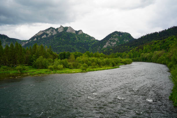 Three Crowns Massif and Dunajec River in Pieniny Mountains, Poland