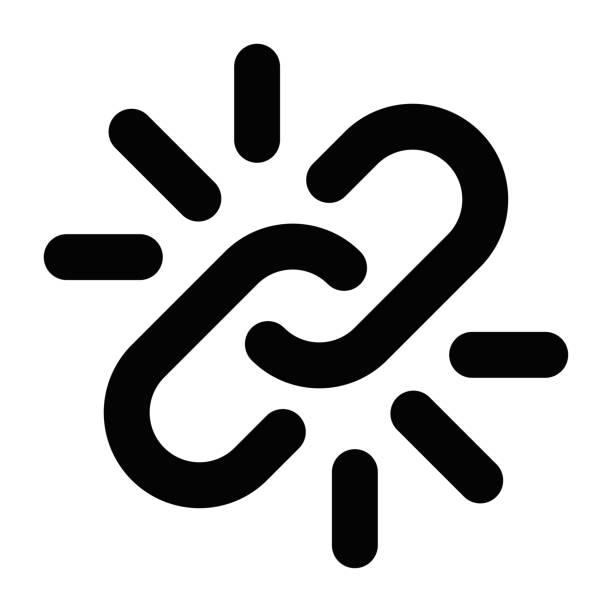 Simple vector icon of a link symbol, representing connectivity, relationships, or hyperlinks in a digital environment. Durable symbol. Editable stroke