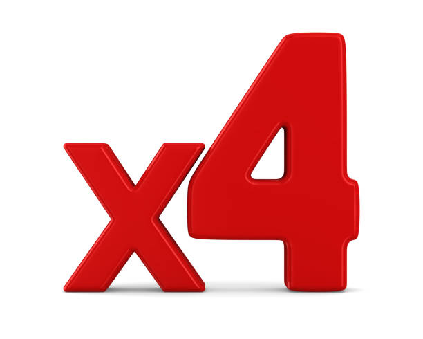 istock Red x4 symbol on white background. Isolated 3d illustration 2180002962