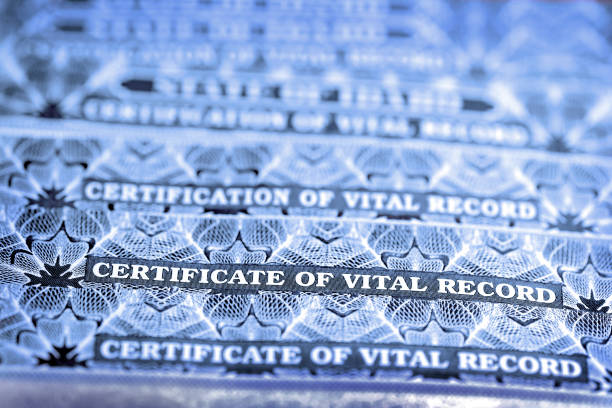 istock Certificate of Vital Records for Birth Official Documents 2180018960