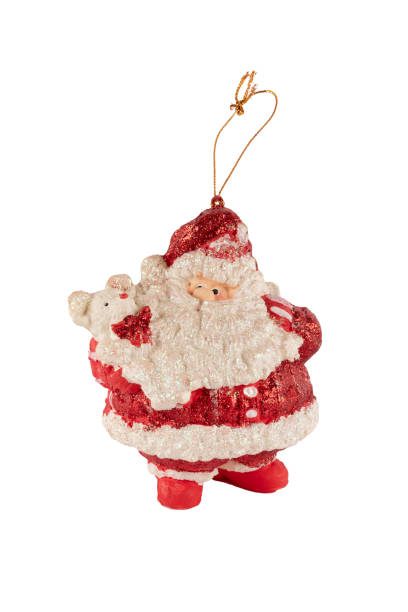 istock Hanging decoration for christmas tree Santa Claus isolated white background 2180020216