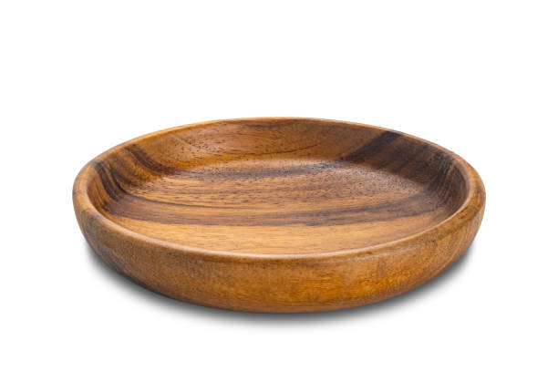 istock High angle view of empty beautiful pattern wooden dish. 2180024803
