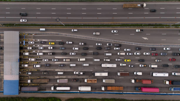 istock Aerial view gate for expressway fee payment in the city. 2180027265