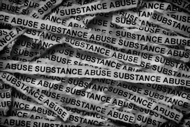 istock Strips of newspaper with the words Substance Abuse typed on them 2180028066
