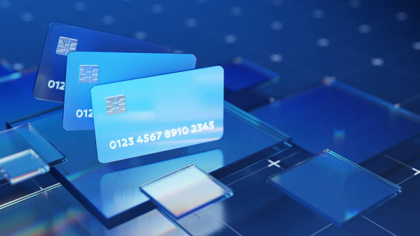 istock Shiny Blue Credit Cards on Digital Abstract Background 2180039673