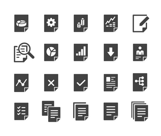 bildbanksillustrationer, clip art samt tecknat material och ikoner med document icons set - classic series - formulär dokument