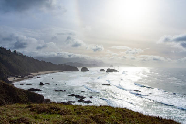istock Dramatic clouds and waves on Cannon Beach in north Oregon 2180050895