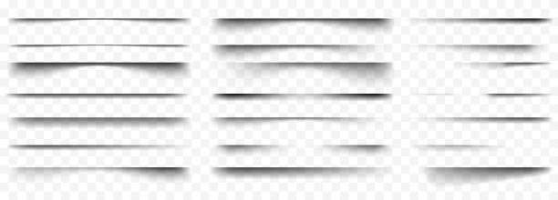 коллекция реалистичных горизонтальных теней - тень stock illustrations