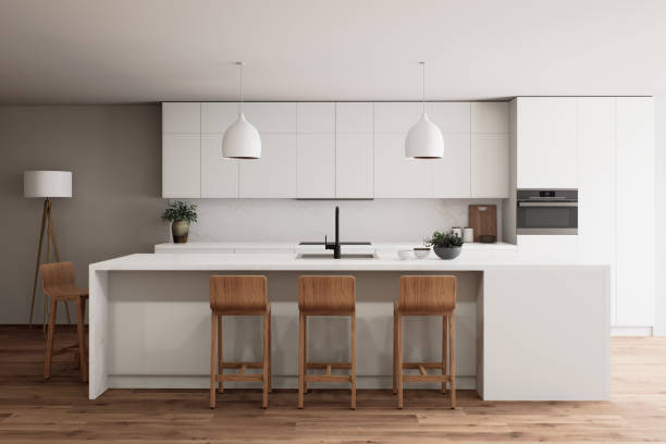 istock A beautiful modern kitchen interior featuring abundant natural light and a spacious, open layout 2180057769