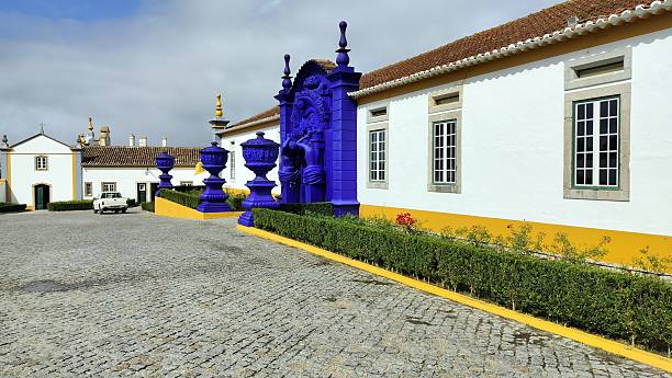 Quinta dos Loridos, entrance portal to the Wine Estate and Budda Eden garden, Bombarral, Portugal stock photo