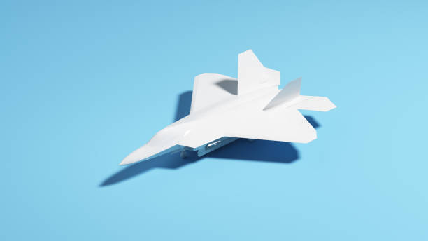 istock White stealth aircraft combat fighter intelligence spy pale blue background sunlight shadow counter terrorism military operations 2180059578