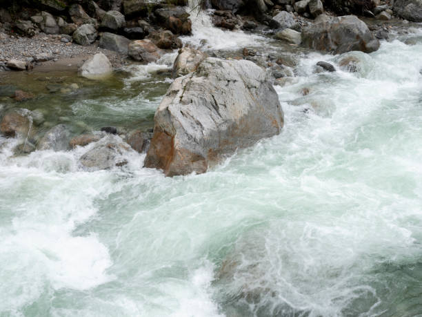 istock Alpine river in flood after heavy rains 2180066555