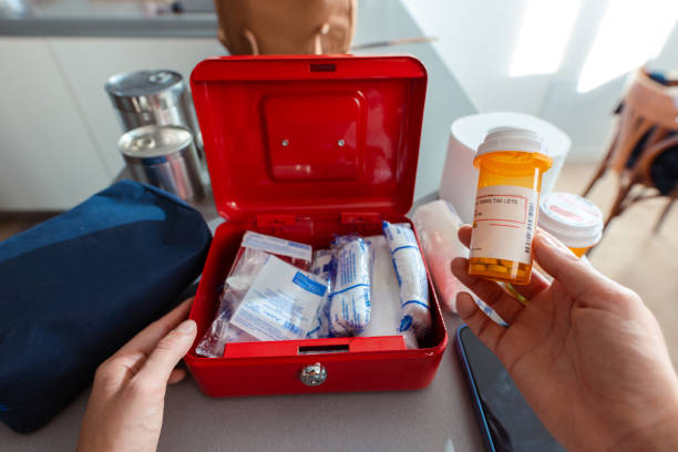 istock Essential first aid kit with medications for emergency preparedness 2180070352