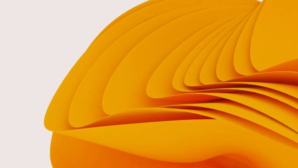 istock Abstract yellow shapes wavy 3d color fabric. Cloth wave background. 2180075414