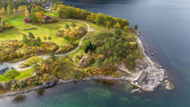 istock Serene Coastal Landscape with Autumn Foliage 2180077001