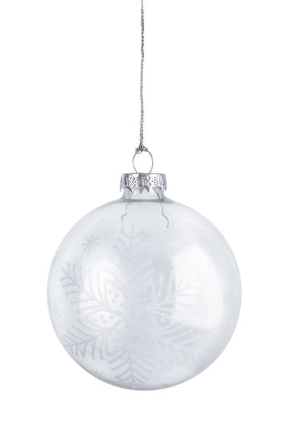 istock Glass Ball Ornament with Delicate Snowflake Design - Clipping Path included 2180077529