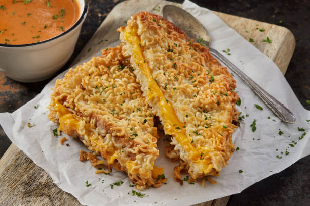 The Viral Ramen Noodle Crusted Grilled Cheese Sandwich