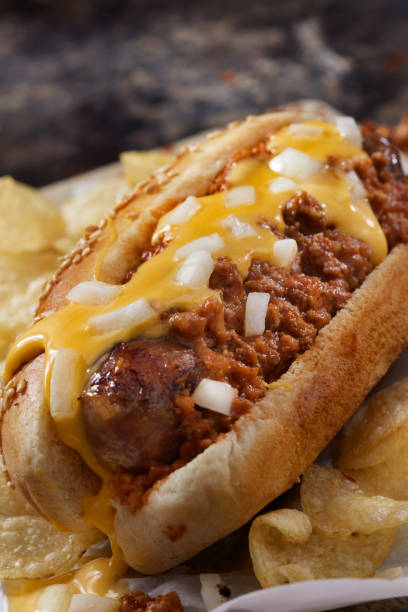istock Grilled Chili Cheese Hot Dog 2180078403