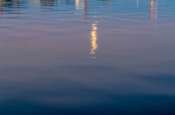 Detail of various colors reflected on the surface of the sea