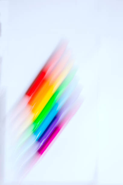 Abstract multicolored bright rainbow  markers on white background
