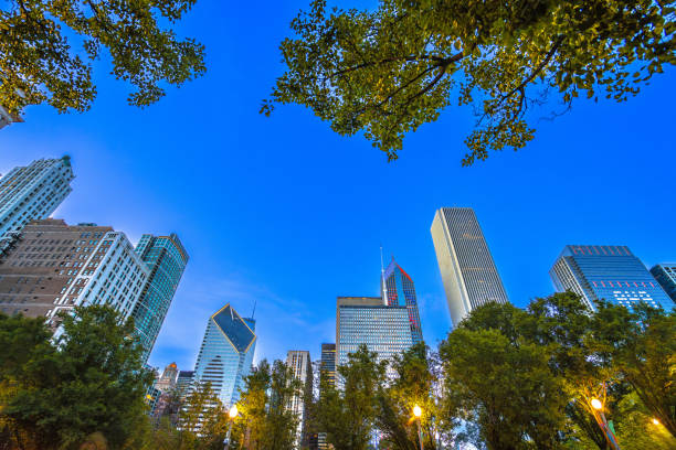 istock Chicago skyscrapers skyline evening view 2180088191