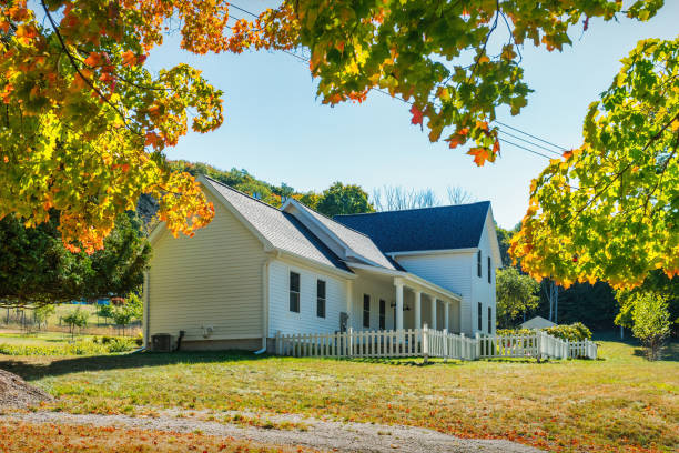 House in Empire, Michigan, USA on a sunny autumn day.