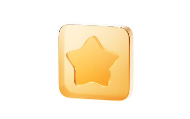 istock Transparent golden glass icon, 3d rendering. 2180117095