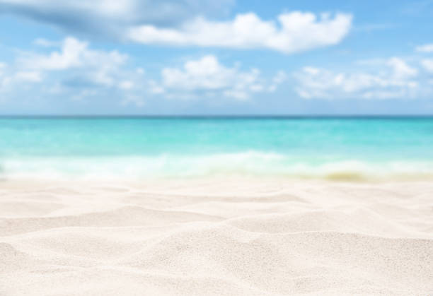 istock Tropical beach sand with turquoise sea and sunny blue sky background 2180133174