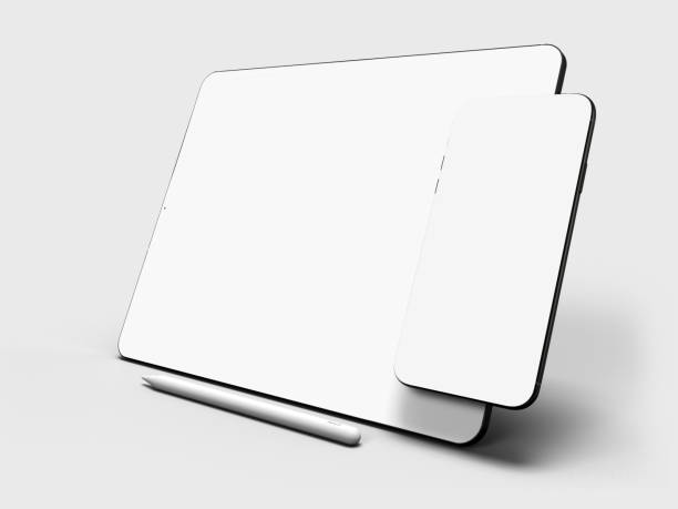 istock Modern Digital tablet, smartphone empty screen with keyboard and pen. Mockup template for presentation branding, corporate identity, advertising, identity global business, website design, app 2180134772