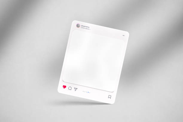 istock Social media post interface mockup with shadow. Social media mobile app page template design for user carousel post feed. Minimal design interface mobile app template of popular social network 2180134791
