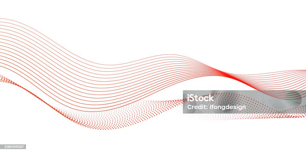 Abstract Red Wave Lines On White Background Vector Illustration Stock ...