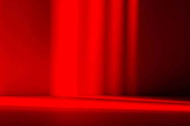 istock Wall interior background, studio and backdrops show products.with shadow from window color red . background for text insertion and presentation product 2180154187