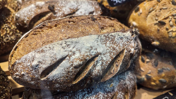 istock Country bread at a baker's stall. 2180158301