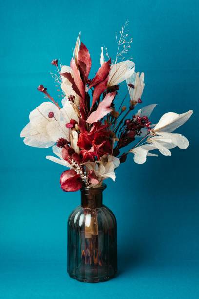 istock Dried flower arrangement in glass vase 2180159257