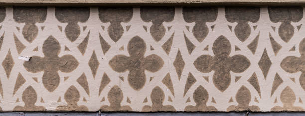 istock Painted vaulted ceiling of an ancient gothic catholic church 2180162686