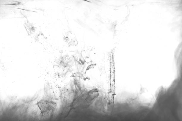 Black color-ink dye melt on white background,Abstract smoke pattern,Colored liquid dye,Splash paint