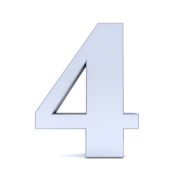 istock 4 number silver colored numeral sign graphic illustration in high resolution for print and business isolated on white background 2180168620