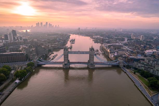 istock Aerial view of Tower Bridge at sunrise. 2180176206