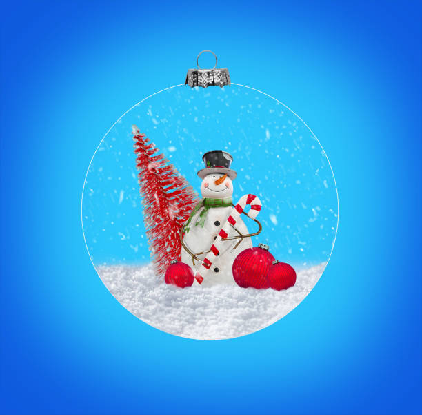 istock Christmas ornament on a blue 2180178618