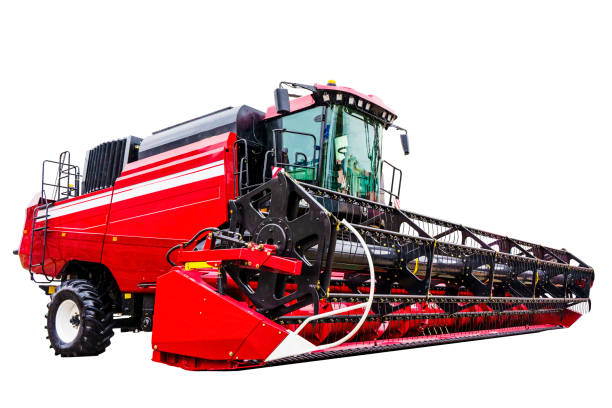 Combine harvester isolate background. Farm agricultural machinery for harvesting. High quality photo