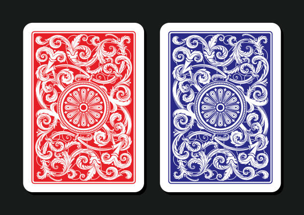 bildbanksillustrationer, clip art samt tecknat material och ikoner med playing card back design - färg