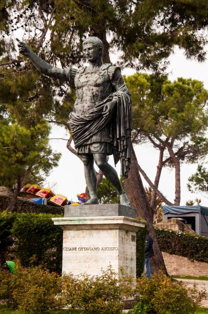 istock Statue of Caesar Augustus in Rome park. 2180194401