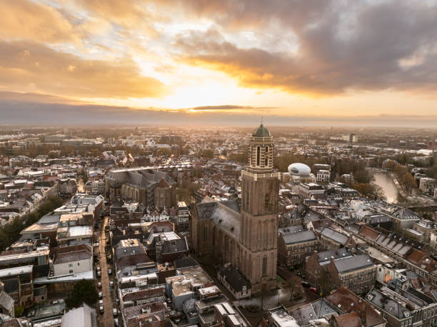 istock Zwolle downtown district during a cold winter morning seen from above 2180200876