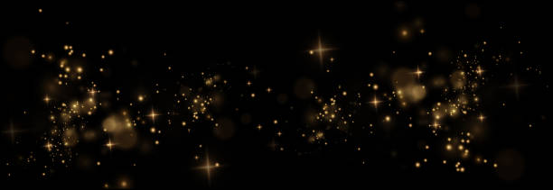 istock Christmas background. Powder dust. Magic bokeh shines with gold dust. Small realistic glare on a transparent  background. Design element for cards, invitations, backgrounds, screensavers. 2180201789