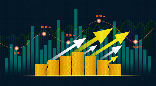 Background Illustration stock market trading graph Background Illustration stock market trading graph and candlestick chart suitable for financial investment concepts. Finance Economy trends background for business ideas design. bitcoin trading stock illustrations