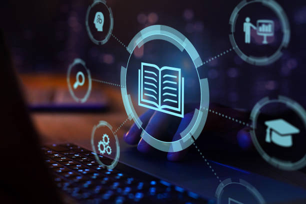 concepto de educación en línea, e-learning o e-library - sabiduría fotografías e imágenes de stock
