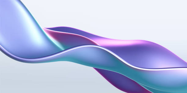 istock 3d holographic liquid wave, iridescent chrome fluid silk fabric isolated on light background. Render of neon metal ribbon with rainbow gradient effect flying in motion. 3d vector geometric background 2180211346