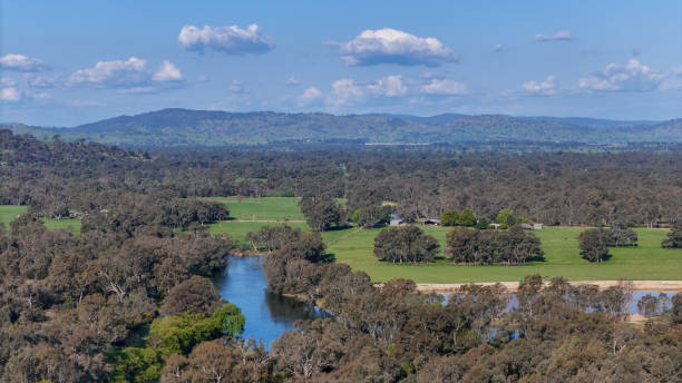 istock Aerial views of the Murray River between Albury and Wodonga 2180213385