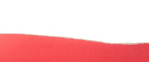 istock Red ripped cardboard paper torn edges isolated on white background 2180219669