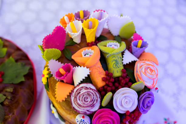 istock A delectable close-up encounter with a sumptuous cake that transports you to a whimsical world of sugary indulgence. 2180222056